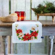 Chemin de table - Fleurs de Noël