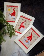 Cartes à broder : Gnomes de Noël