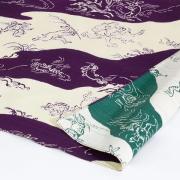 Choju jinbutsu giga Reversible Furoshiki - Russet/Green