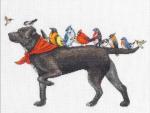 Chien avec des oiseaux
