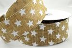 Ruban 25mm - Christmas Stars - Naturel