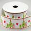 Ruban 25mm - Noël Grosgrain - Blanc & Vert