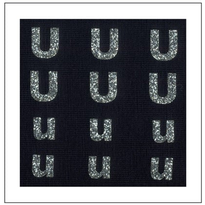Lettres Glitter - \"U\" \"u\"