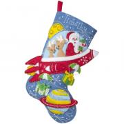 Chaussette Rocket Ship Santa