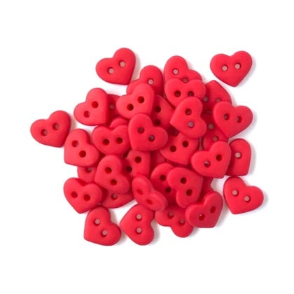 Petits boutons - Coeurs rouges 1826