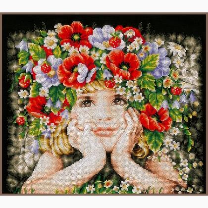Fille avec des fleurs