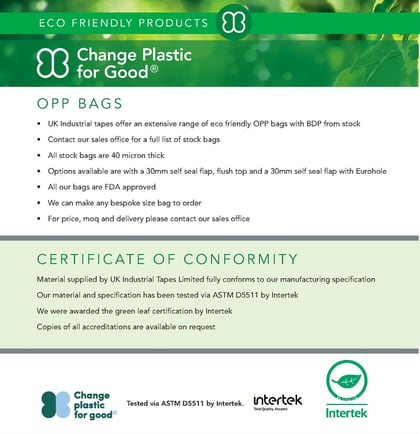 Sachet OPP biodégradable 40 Micron