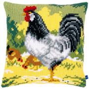 Coussin : Coq blanc