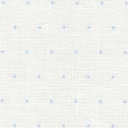 Lin Cashel 28 ct - Blanc avec mini points bleu clair
