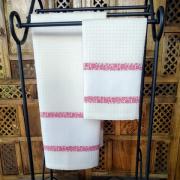 Lot de 2 serviettes - Rayon de miel - Rouge