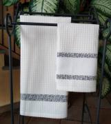 Lot de 2 serviettes - Rayon de miel - Anthracite