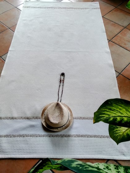 Serviette de bain - Rayon de miel - Ecru