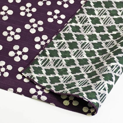 Fuku Furoshiki - Japanese Apricot/Pine and Bamboo Purple/Green