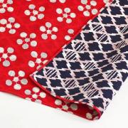 Fuku Furoshiki - Japanese Apricot/Pine and Bamboo Red/Navy