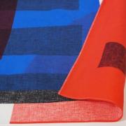 Masaru Suzuki Double-Face Furoshiki - Stripe Horse Blue & Red