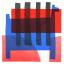 Masaru Suzuki Double-Face Furoshiki - Stripe Horse Blue & Red