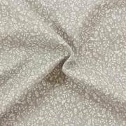 Voile imprime coton bio - Oiseaux et feuilles gris