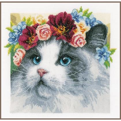 Ragdoll couronne de fleurs