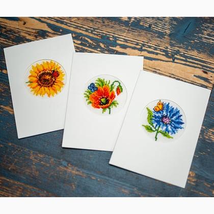 Cartes à broder : Fleurs d\'été