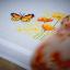 Centre de table - Fleurs orange et papillons