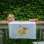 Chemin de table - Fleurs orange et papillons