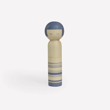 Pique-épingles poupée Kokeshi - Bleu