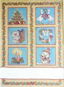 Serviette - Noël en couleur - Décorations - Or