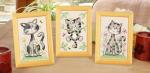 Chats dans les fleurs - Set de 3