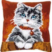 Coussin : Chat avec collier