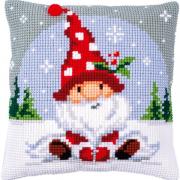 Coussin : Gnome de Noël dans la neige