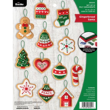 Kit Décorations en feutrine - Gingerbread Santa