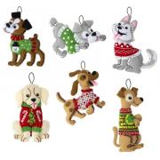 Kit Décorations en feutrine set de 6 - Chiens