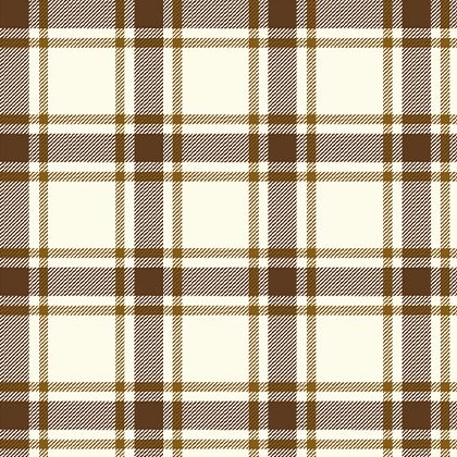 Tartan - Brown on White