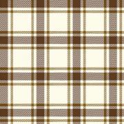 Tartan - Brown on White