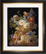 Still Life with Flowers in a Alabaster Vase - Noir - Aida