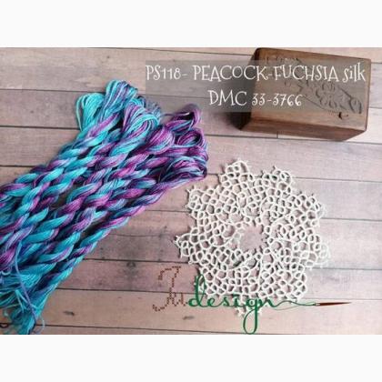 Fil de soie - Peacock-fuchsia