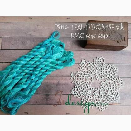 Fil de soie - Teal-turquoise