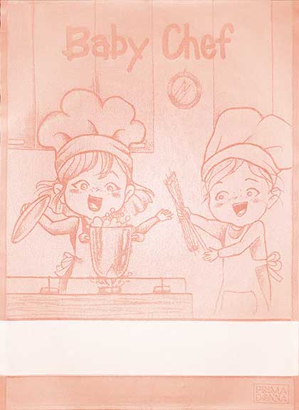 Serviette - Baby Chef - Pêche