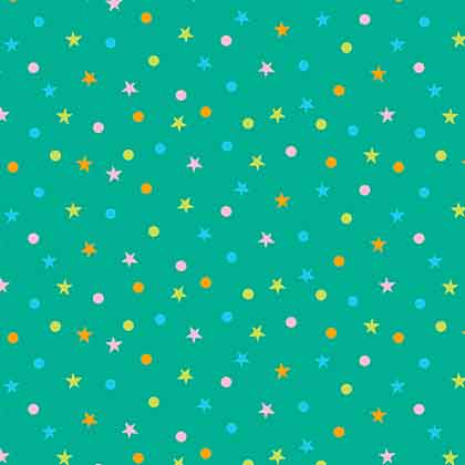 Pois et étoiles (vert)