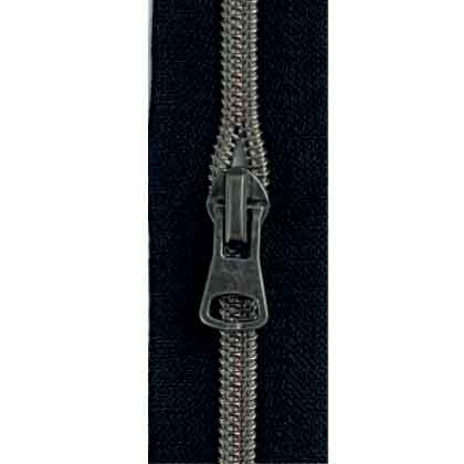 Fermeture glissière spirale noir (400) - old silver