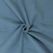 Double gaze unie coton bio - Bleu Acier