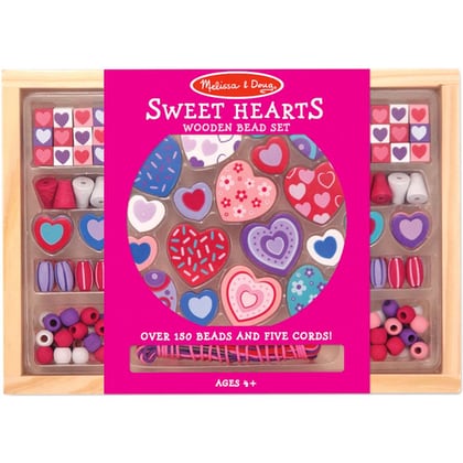 Set perles en bois - Sweet Hearts