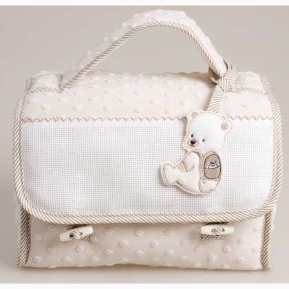 Trousse toilette - Pois 3D - Tourterelle