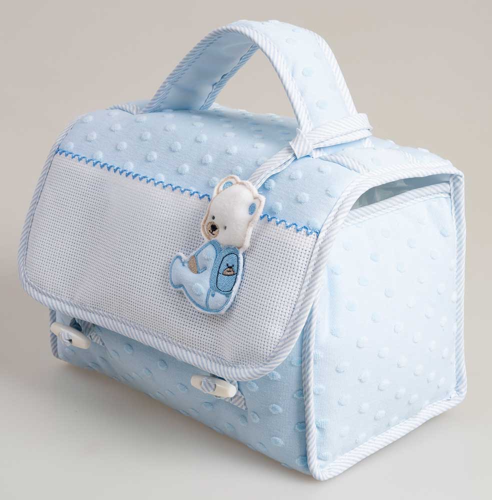 Trousse - Primi Passi - Bleu ciel de Filet - Enfants - Supports à broder -  Casa Cenina