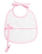 Bavoir - Pois 3D - Porte-tétine - Rose