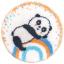 Paillasson - Panda en arc-en-ciel