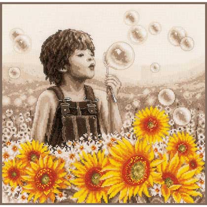 Garçon et tournesols