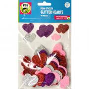 Scintillante autocollants en mousse - Coeurs