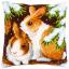 Coussin : Lapins dans la neige