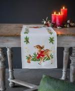 Chemin de table - Petit cerf avec un lapin